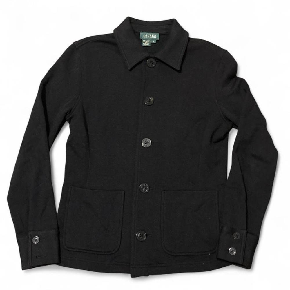 Lauren Ralph Lauren cotton blend fitted coat fleece line anchor button S/18.5